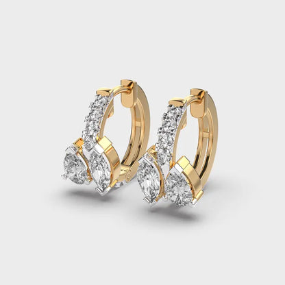 Glossy Glamour Pear Diamond Hoops