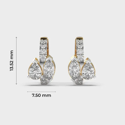 Glossy Glamour Pear Diamond Hoops