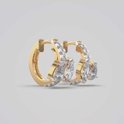 Glossy Glamour Pear Diamond Hoops
